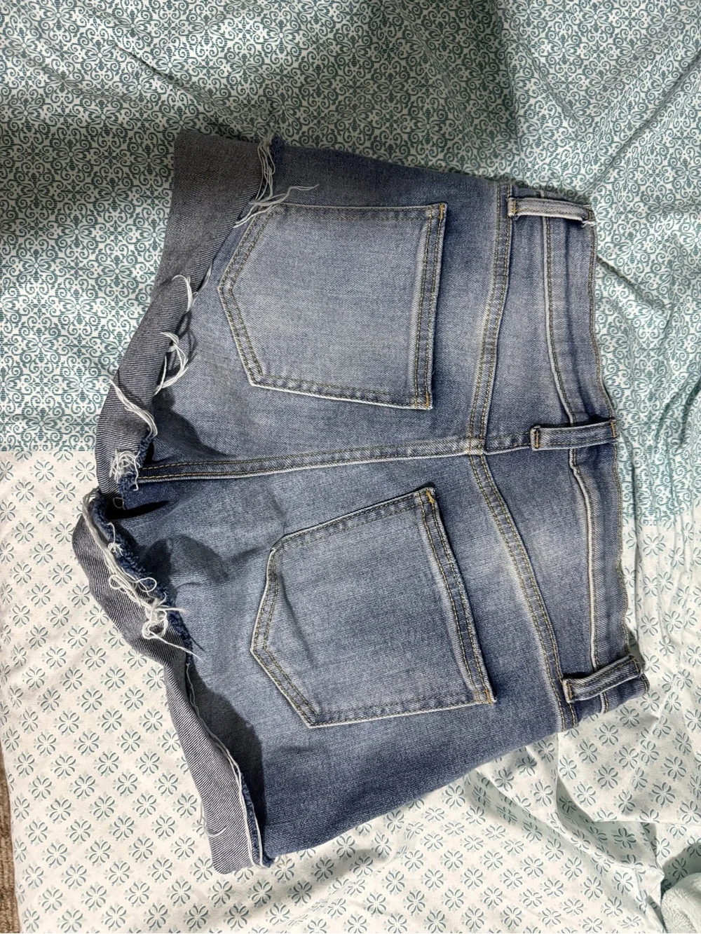 Sneak Peek Light Blue Distressed Denim Cutoff Shorts